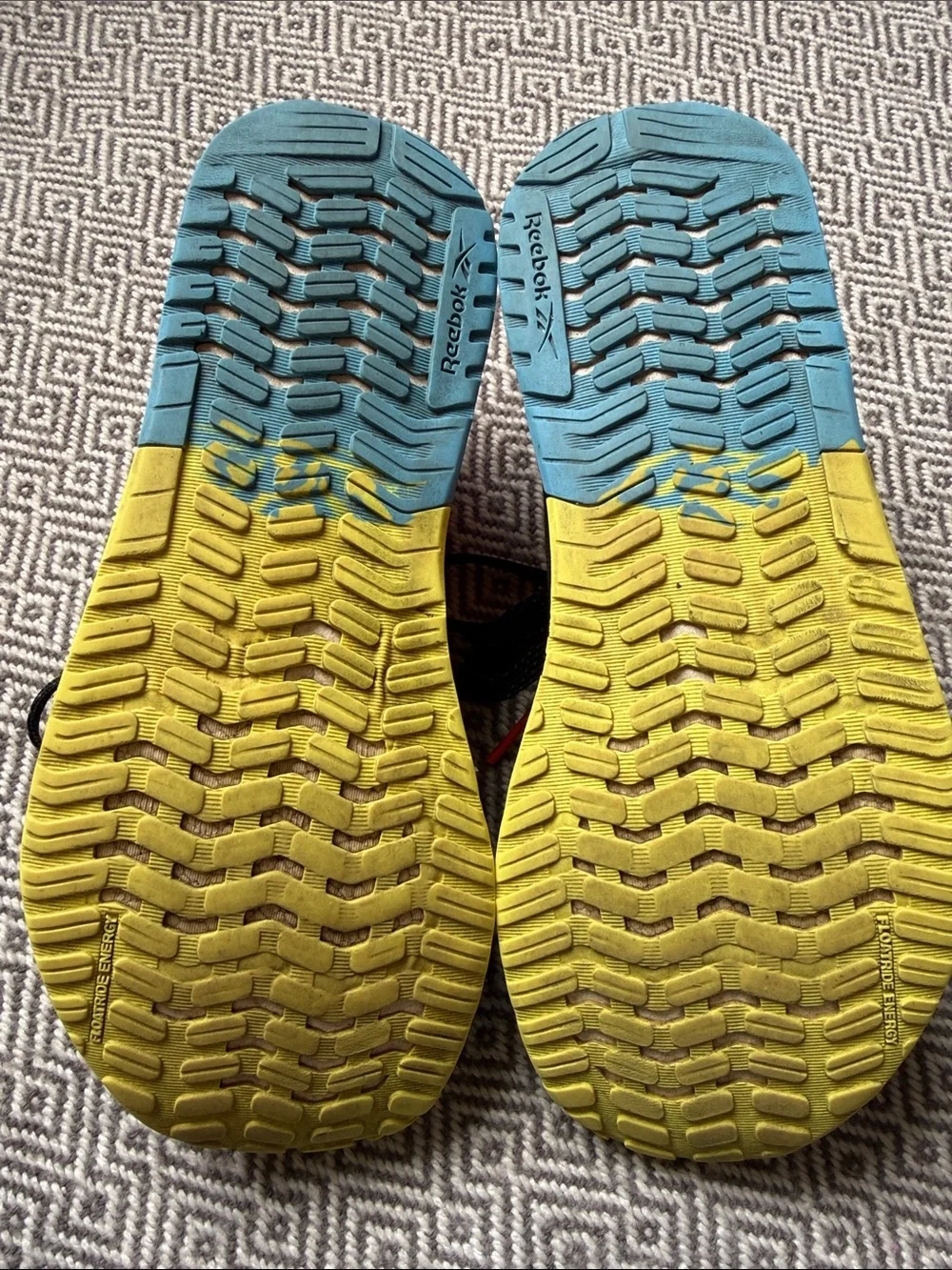 Reebok Nano X1 Black Running Shoes with Yellow, Red and Blue Accents